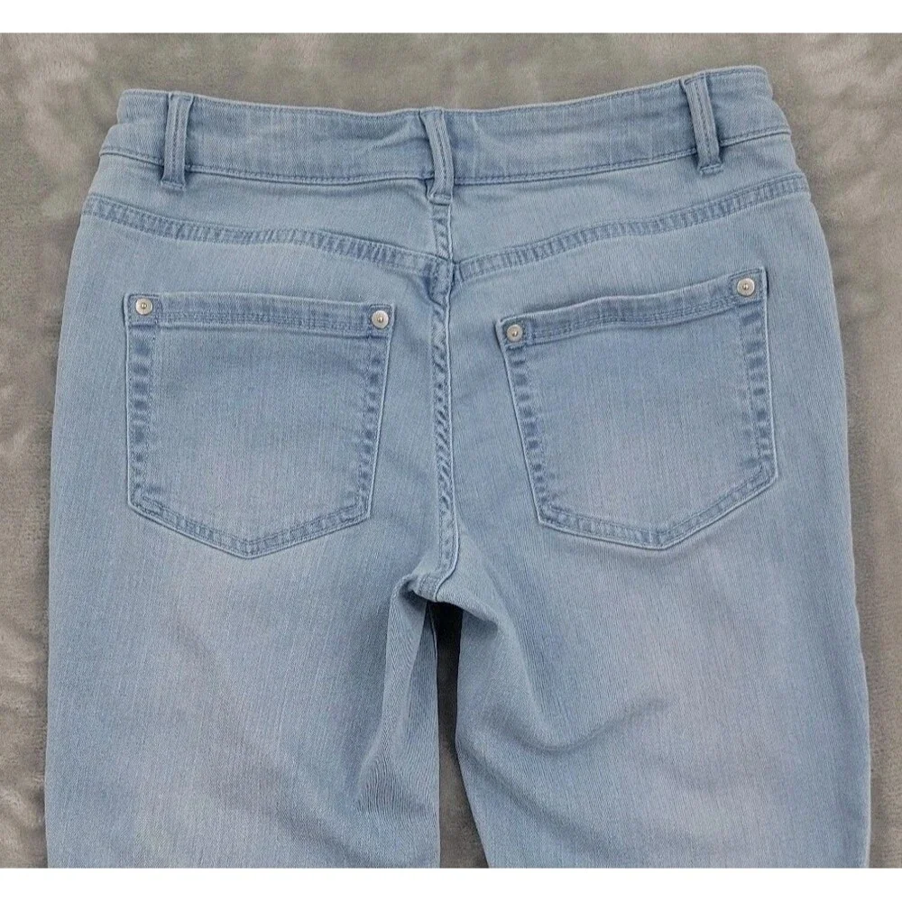 J.Jill Womens Cropped Jeans Size 4 Cuffed Light Blue Wash Authentic Fit 28x25